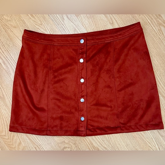 NOBO Burnt Orange Snap Front Mini Skirt Sz Jr 21 New with Tags - Fall Holidays - Picture 3 of 6